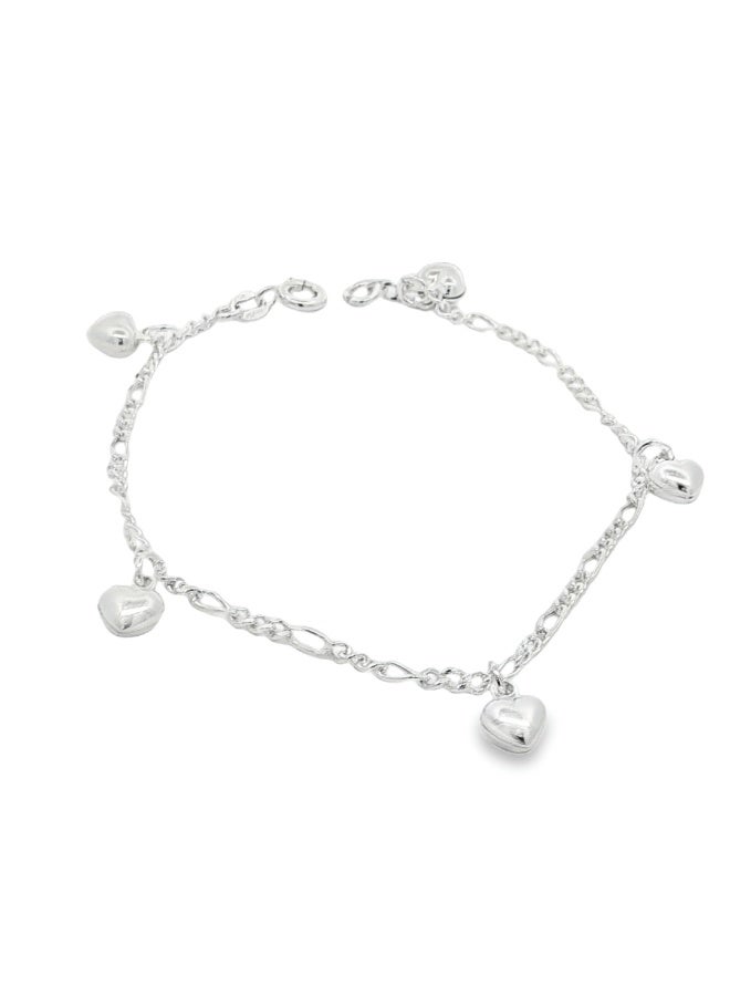 أيه كيه جويلز سوار على شكل قلب من الفضة عيار 925 - Image 1